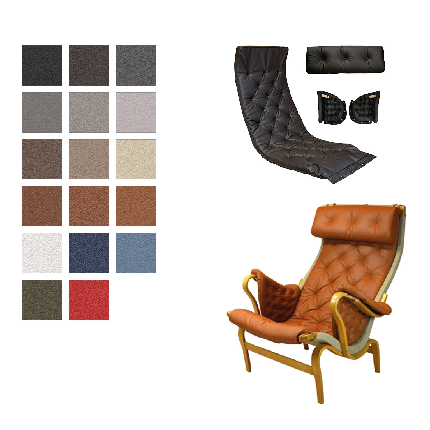 DUX Pernilla cushion set in Basic Select Leather DUX Pernilla cushion set in Basic Select Leather
